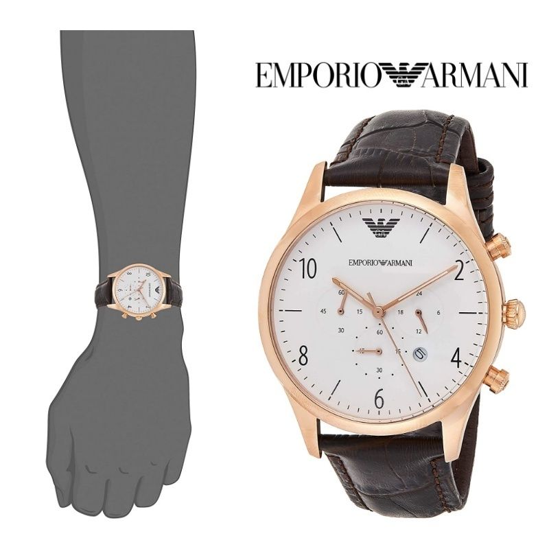  Shop Authentic Emporio Armani Beta Chronograph White Dial Brown Leather Strap Watch For Men - AR1916 - Luxxuri