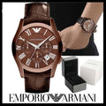 Shop Authentic Emporio Armani Valente Classic Brown Dial Brown Leather Strap Watch For Men - AR1609 - Luxxuri