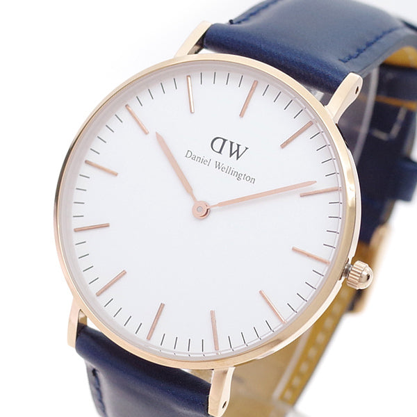  Shop Authentic Daniel Wellington Classic Somerset White Dial Blue Leather Strap Watch For Women - DW00100123 - Luxxuri