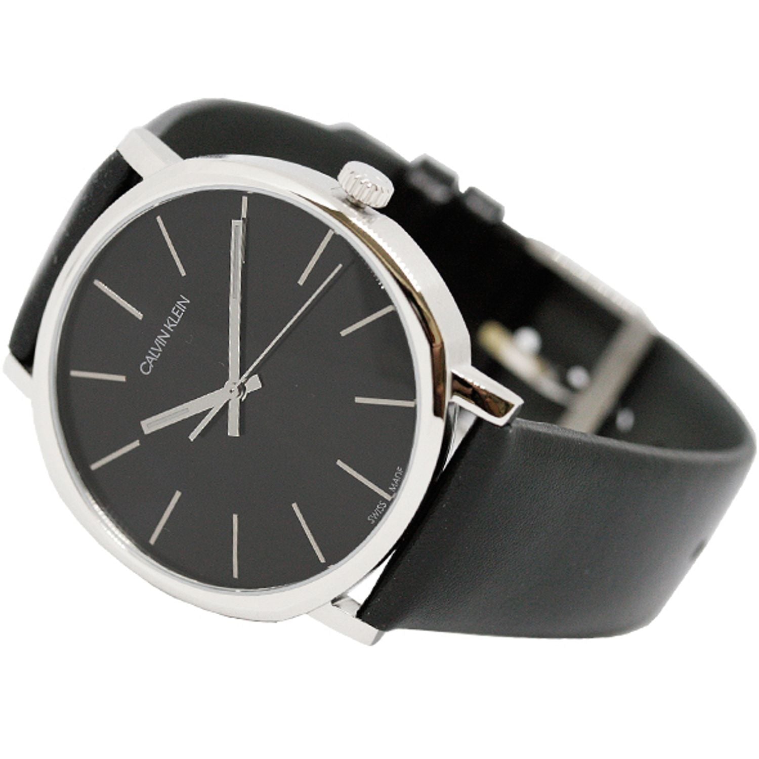  Shop Authentic Calvin Klein Posh Black Dial Black Leather Strap Watch for Men - K8Q311C1 - Luxxuri