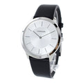  Shop Authentic Calvin Klein Minimalist White Dial Black Leather Strap Watch for Men - K3M211C6 - Luxxuri