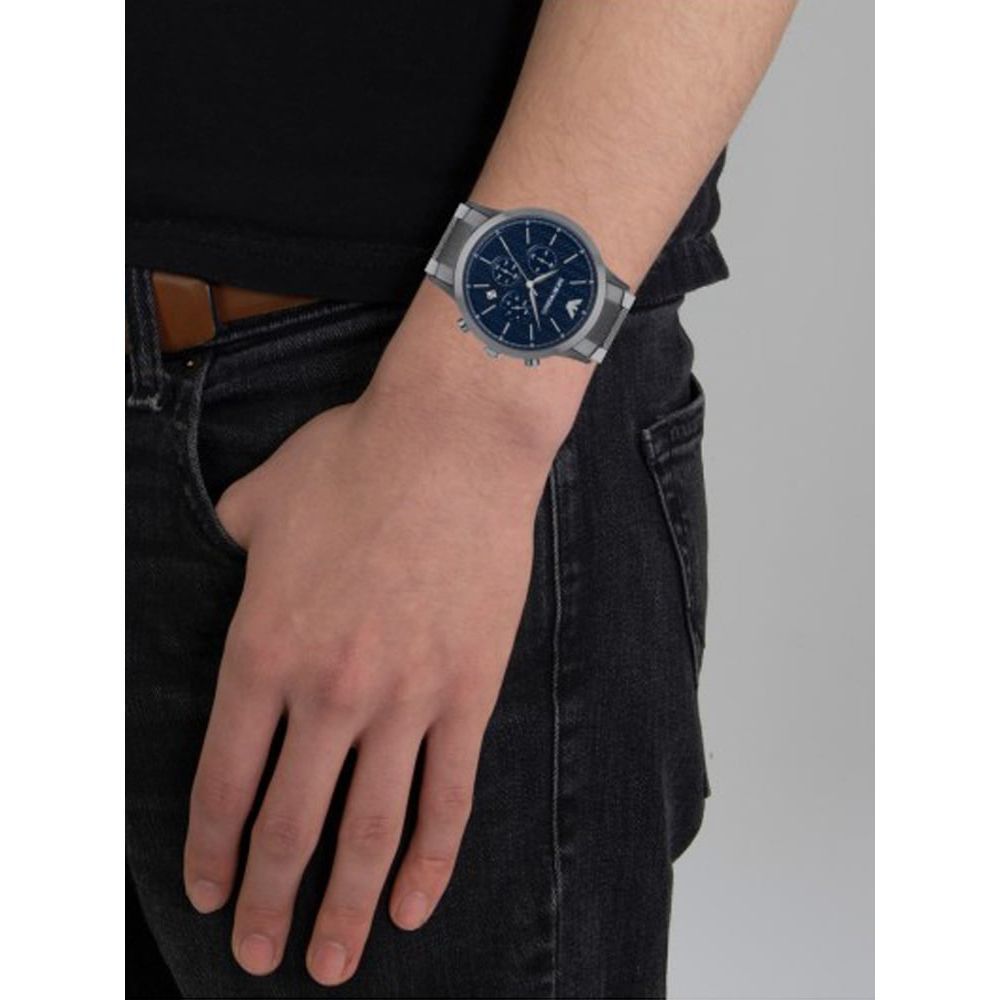  Shop Authentic Emporio Armani Renato Chronograph Quartz Blue Dial Grey Steel Strap Watch For Men - AR2505 - Luxxuri
