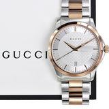  Shop Authentic Gucci G Timeless Silver Dial Two Tone Steel Strap Watch For Men - YA126473 - Luxxuri