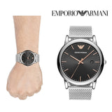  Shop Authentic Emporio Armani Luigi Analog Black Dial Silver Mesh Bracelet Watch For Men - AR11272 - Luxxuri