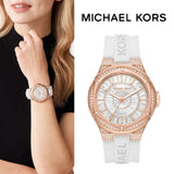  Shop Authentic Michael Kors Lennox Three-Hand Crystals Dial White Silicone Strap Watch For Women - MK7248 - Luxxuri