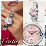  Shop Authentic Cartier Ballon Bleu de Cartier Pink Dial Silver Steel Strap Watch for Women - WSBB0046 - Luxxuri