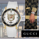  Shop Authentic Gucci Dive Quartz White Dial White Rubber Strap Unisex Watch - YA136322 - Luxxuri