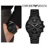  Shop Authentic Emporio Armani Giovanni Chronograph Black Dial Black Steel Strap Watch For Men - AR11349 - Luxxuri