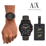  Shop Authentic Armani Exchange Outerbanks Chronograph Black Dial Black Steel Strap Watch For Men - AX7105 - Luxxuri