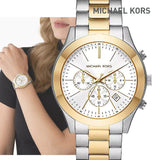  Shop Authentic Michael Kors Slim Runway Chronograph White Dial Two Tone Steel Strap Watch For Women - MK8986 - Luxxuri