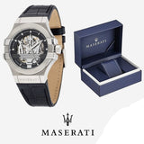  Shop Authentic Maserati Potenza Automatic Black Dial Black Leather Strap Watch For Men - R8821108001 - Luxxuri