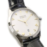  Shop Authentic Gucci G Timeless Automatic Silver Dial Black Leather Strap Unisex Watch - YA126468 - Luxxuri