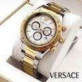  Shop Authentic Versace Classic Chronograph Quartz Silver Dial Two Tone Steel Strap Watch For Men - VEV700519 - Luxxuri