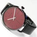  Shop Authentic Calvin Klein Even Maroon Dial Black Leather Strap Watch for Men - K7B214CP - Luxxuri