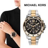  Shop Authentic Michael Kors Everest Chronograph Black Dial Two Tone Steel Strap Watch For Women - MK7209 - Luxxuri