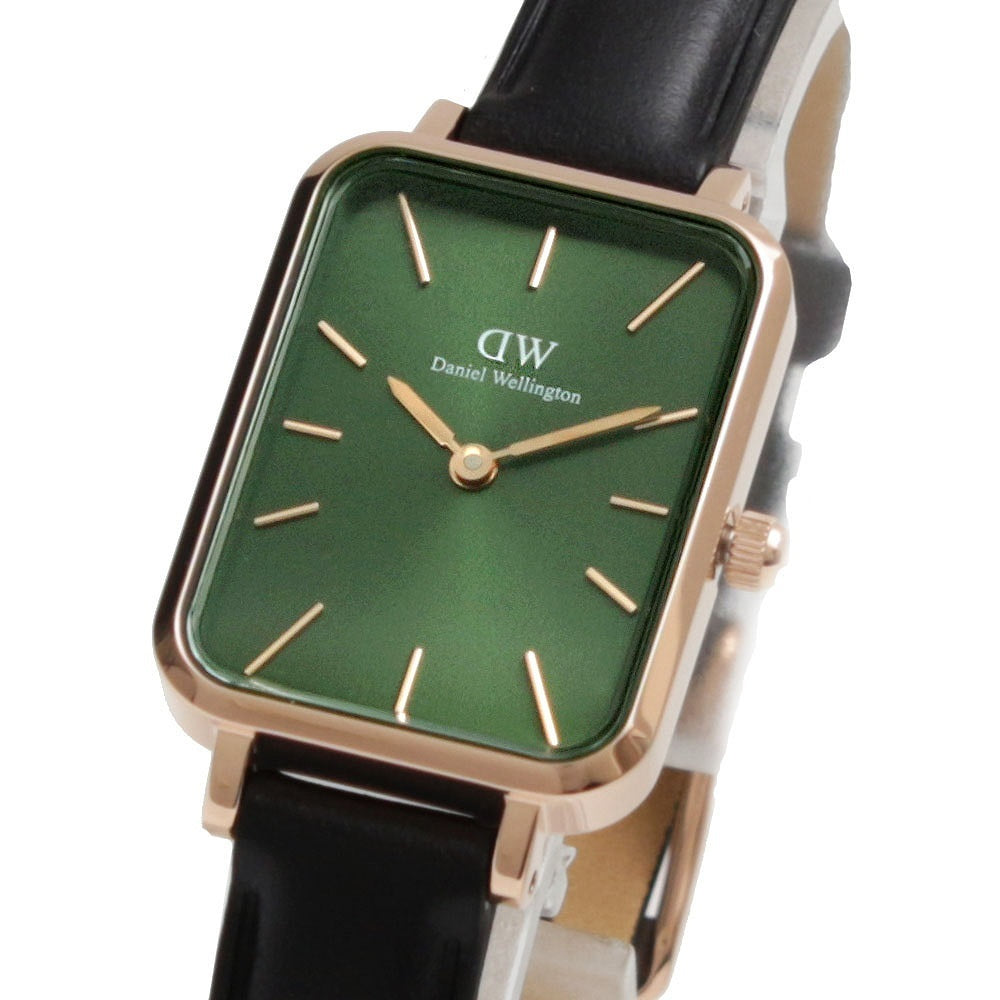  Shop Authentic Daniel Wellington Quadro Pressed Melrose Emerald Green Dial Black Leather Strap Watch For Women - DW00100446 - Luxxuri