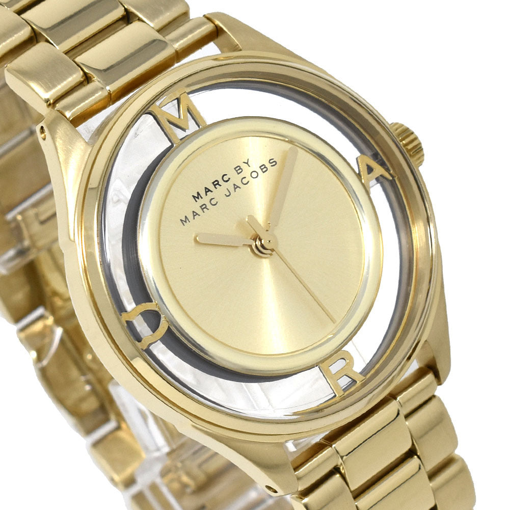  Shop Authentic Marc Jacobs Marc Tether Transparent Gold Dial Gold Steel Strap Watch for Women - MBM3413 - Luxxuri