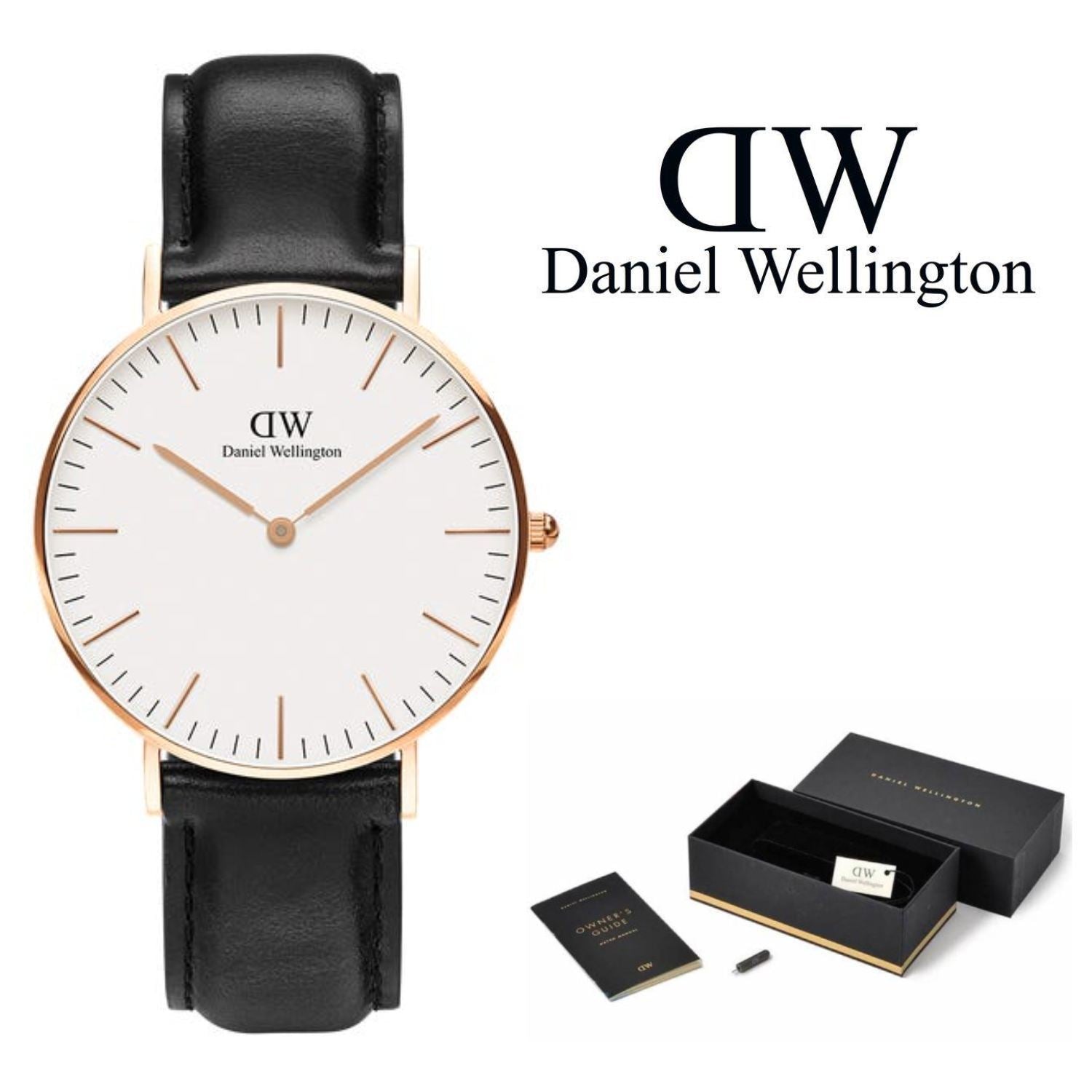 Shop Authentic Daniel Wellington Classic Sheffield White Dial Black Leather Strap Watch for Women - DW00100036 - Luxxuri