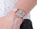 Shop Authentic Emporio Armani Gianni T Bar Analog Silver Dial Beige Leather Strap Watch For Women - AR11127 - Luxxuri