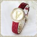  Shop Authentic Versace Virtus Mini Quartz Gold Dial Red Leather Strap Watch For Women - VET300521 - Luxxuri