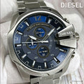 Shop Authentic Diesel Mega Chief Chronograph Blue Dial Silver Steel Strap Watch For Men - DZ4417 - Luxxuri
