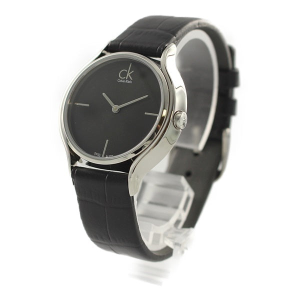  Shop Authentic Calvin Klein Skirt Black Dial Black Leather Strap Watch for Women  - K2U231C1 - Luxxuri
