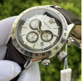  Shop Authentic Versace Classic Chronograph Quartz Silver Dial Brown Leather Strap Watch For Men - VEV700119 - Luxxuri