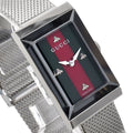  Shop Authentic Gucci G Frame Red and Green Dial Silver Mesh Bracelet Watch For Women - YA147401 - Luxxuri