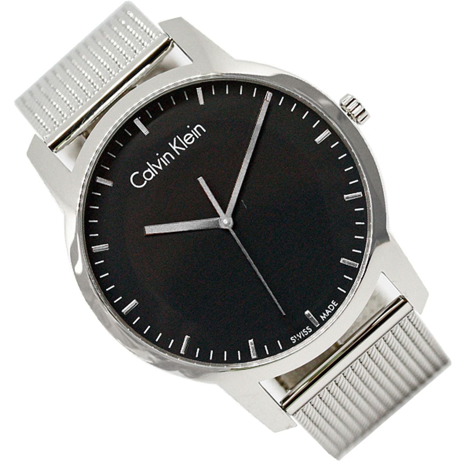  Shop Authentic Calvin Klein City Chronograph Black Dial Silver Mesh Bracelet Watch for Men - K2G2G121 - Luxxuri