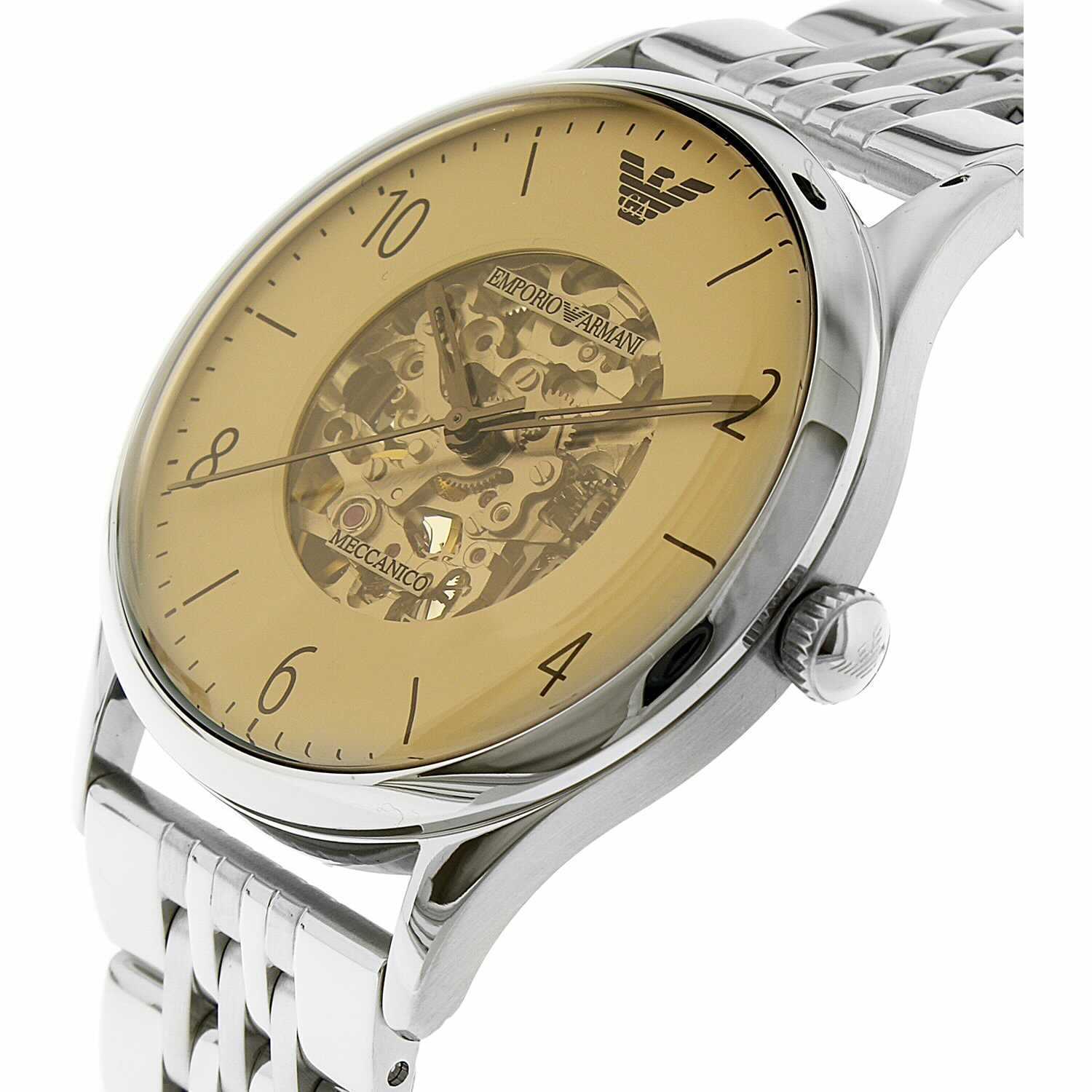  Shop Authentic Emporio Armani Meccanico Multicolor Dial Silver Steel Strap Watch For Men - AR1922 - Luxxuri