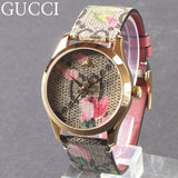  Shop Authentic Gucci G Timeless Floral Brown Dial Brown Leather Strap Watch For Women - YA1264038 - Luxxuri