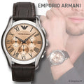  Shop Authentic Emporio Armani Valente Chronograph Brown Dial Brown Leather Strap Watch For Men - AR1785 - Luxxuri