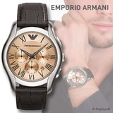  Shop Authentic Emporio Armani Valente Chronograph Brown Dial Brown Leather Strap Watch For Men - AR1785 - Luxxuri