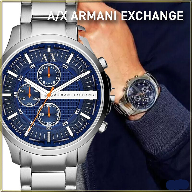  Shop Authentic Armani Exchange Hampton Chronograph Blue Dial Silver Steel Strap Watch For Men - AX2155 - Luxxuri