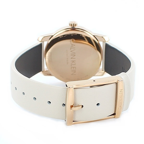  Shop Authentic Calvin Klein City Silver Dial White Leather Strap Watch for Women - K2G236X6 - Luxxuri