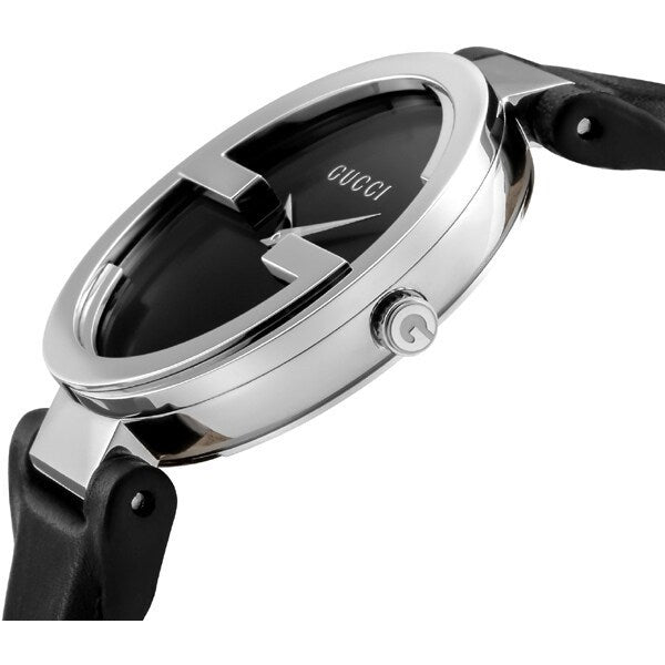  Shop Authentic Gucci Interlocking G Iconic Black Dial Black Leather Strap Watch For Men - YA133205 - Luxxuri