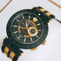  Shop Authentic Versace V-Race Analog Quartz Black Dial Two Tone Steel Strap Watch For Men - VEBV00619 - Luxxuri