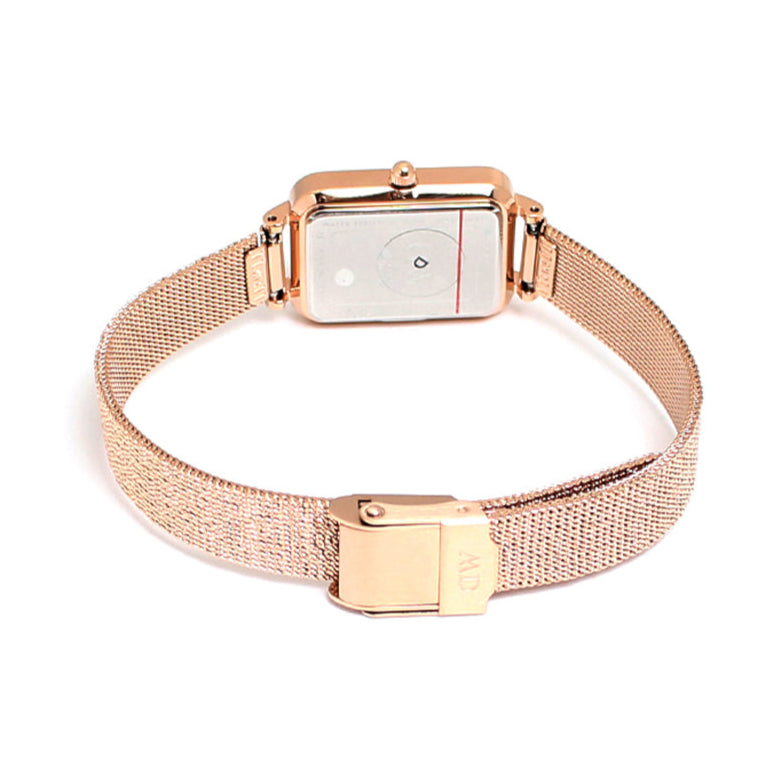  Shop Authentic Daniel Wellington Quadro Melrose Green Dial Rose Gold Mesh Strap Watch For Women - DW00100437 - Luxxuri