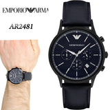  Shop Authentic Emporio Armani Renato Chronograph Quartz Blue Dial Blue Leather Strap Watch For Men - AR2481 - Luxxuri