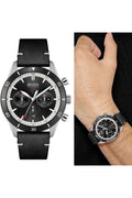  Shop Authentic Hugo Boss Chronograph Black Dial Black Leather Strap Watch for Men - 1513864 - Luxxuri