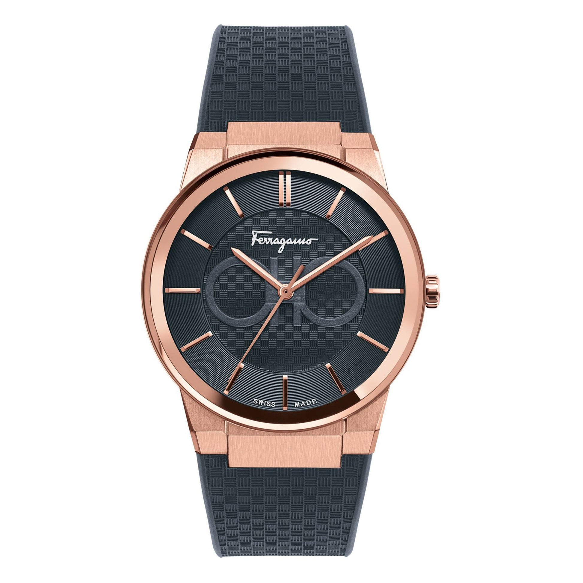  Shop Authentic Salvatore Ferragamo Sapphire Black Dial Black Silicone Strap Watch for Men - SFHP00420 - Luxxuri