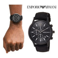  Shop Authentic Emporio Armani Renato Chronograph Black Dial Black Nylon Strap Watch For Men - AR11457 - Luxxuri