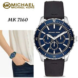  Shop Authentic Michael Kors Cunningham Multifunction Blue Dial Black Rubber Strap Watch For Men - MK7160 - Luxxuri