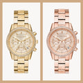  Shop Authentic Michael Kors Ritz Chronograph Gold Dial Gold Steel Strap Watch For Women - MK6597 - Luxxuri