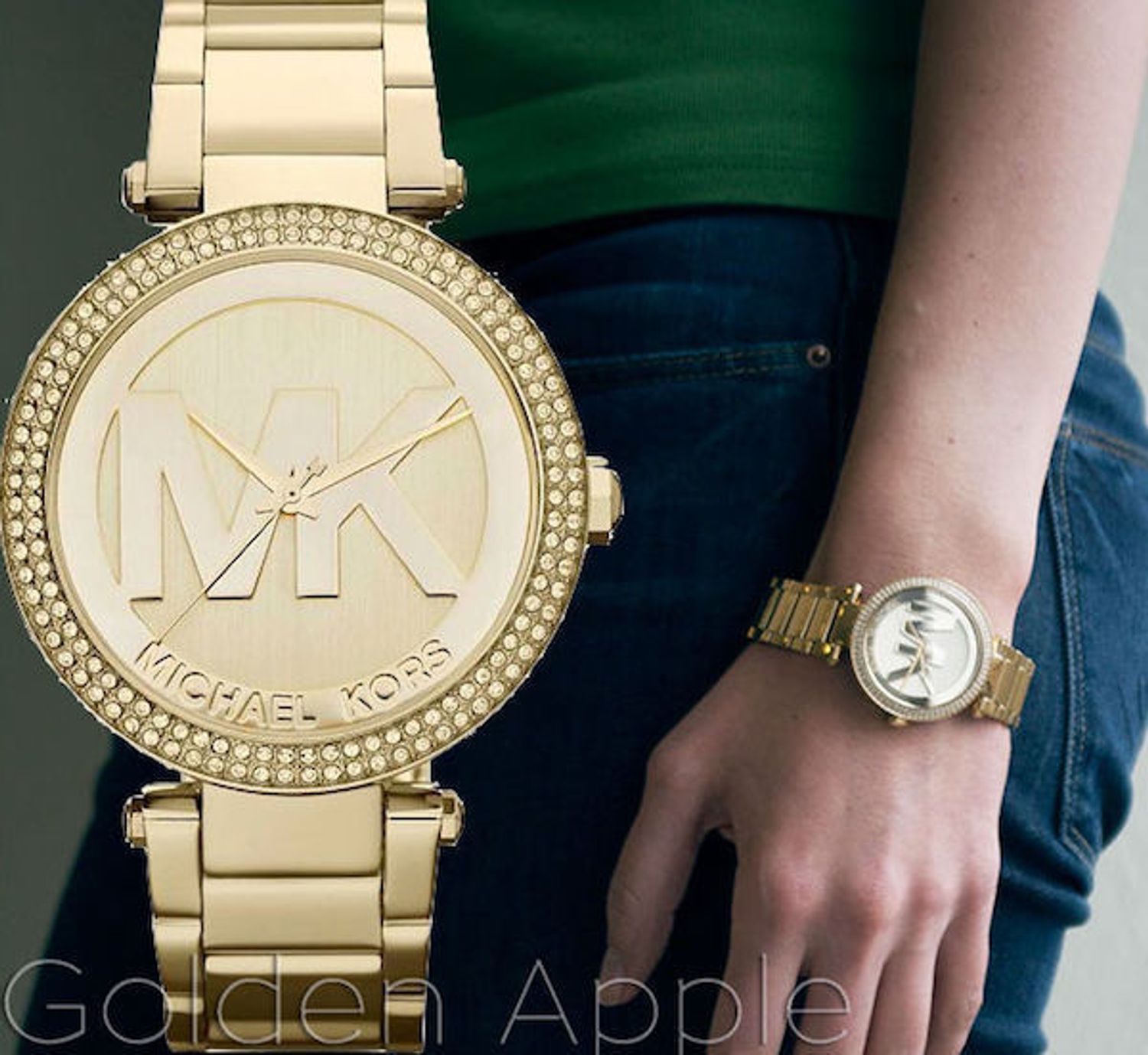  Shop Authentic Michael Kors Parker Diamonds Gold Dial Gold Steel Strap Watch for Women - MK5784 - Luxxuri