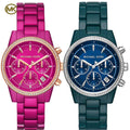 Michael Kors Bradshaw Chronograph Blue Dial Blue Steel Strap Watch For Men - MK6722