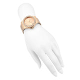  Shop Authentic Michael Kors Lennox Three Hand Rose Gold Dial Rose Gold Mesh Strap Watch For Women - MK7336 - Luxxuri