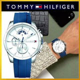  Shop Authentic Tommy Hilfiger Decker Quartz White Dial Blue Rubber Strap Watch for Men - 1791349 - Luxxuri