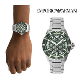  Shop Authentic Emporio Armani Diver Automatic Green Dial Silver Steel Strap Watch For Men - AR60061 - Luxxuri