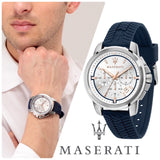  Shop Authentic Maserati Successo Chronograph White Dial Blue Rubber Strap Watch For Men - R8871621013 - Luxxuri